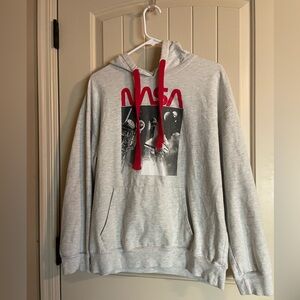 NASA kids XXL 19 Worm Launch Graphic Hoodie gray red youth adult sm sweatshirt